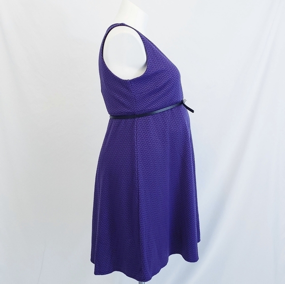 NWOT Motherhood Maternity Sleeveless A-Line Purple Chevron - Picture 5 of 11